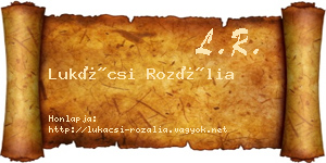 Lukácsi Rozália névjegykártya